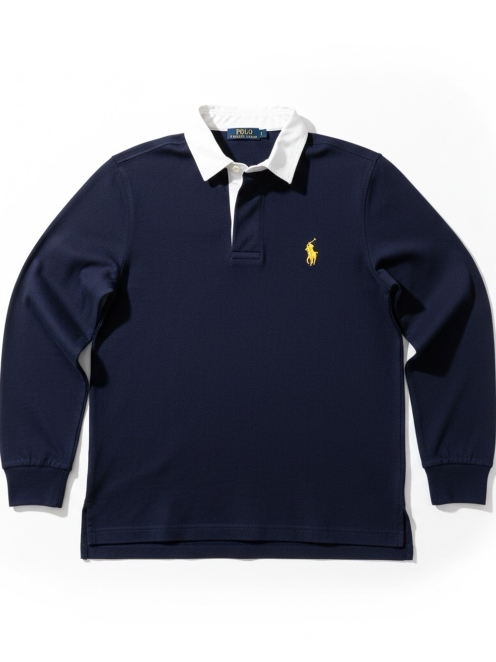NWTRalph Lauren Iconic Rugby Men’s Shirt Navy Long Sleeve Polo W/ White Collar - Picture 9 of 9